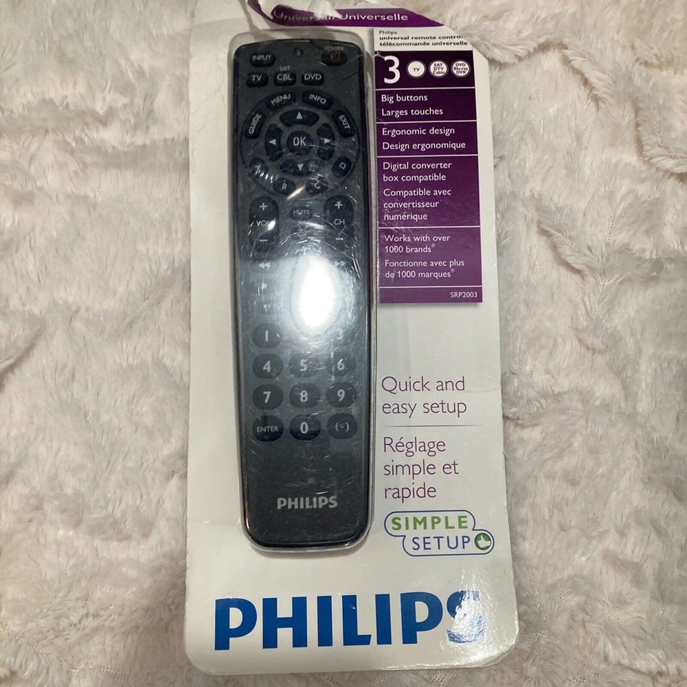 Philips Universal Remote Control SRP2003/27 New Damaged Package Tested Works